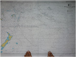 Standing on the edge of South Pacific Ocean chart #61