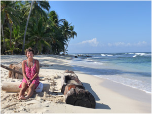 Catherine relaxing in the Lemon Cays