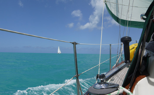 Sailing north along the west coast of Antigua