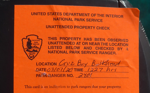Dinghy docking ticket