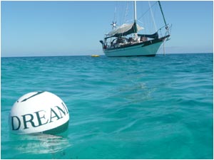 Dream Time at anchor in NE Makemo