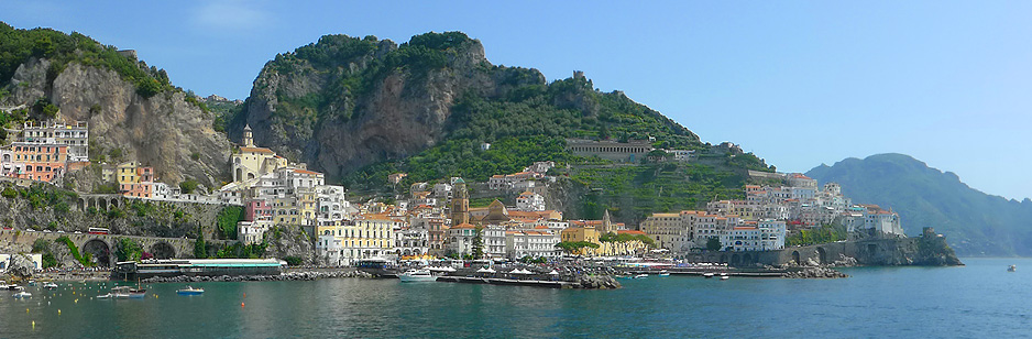 Looking east across the town of Amalfi