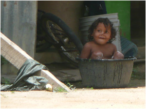 Boy in a bucket