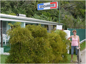 Catherine outside the police station in Rairua village