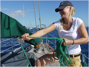 Emily learning the ropes on Dream Time