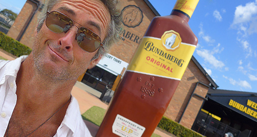 Neville outside the Bundy Rum Distillery