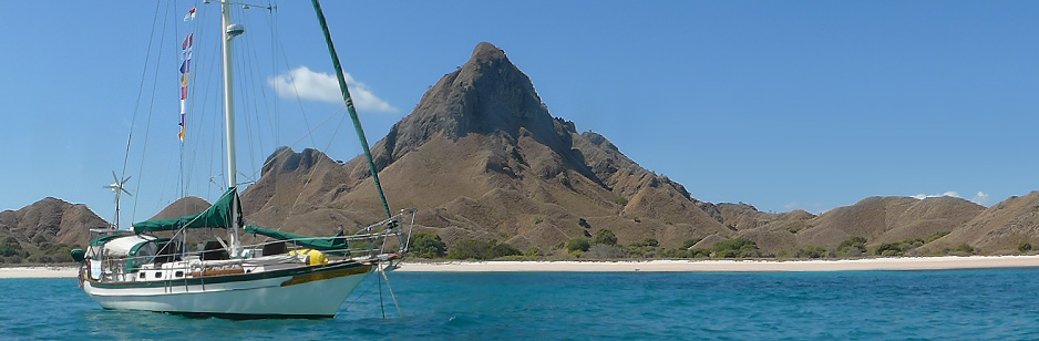 Dream Time anchored off the south end of Padar in Komodo National Park