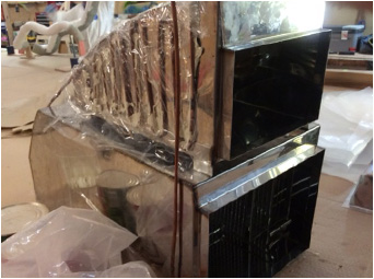 The new fridge/freezer unit